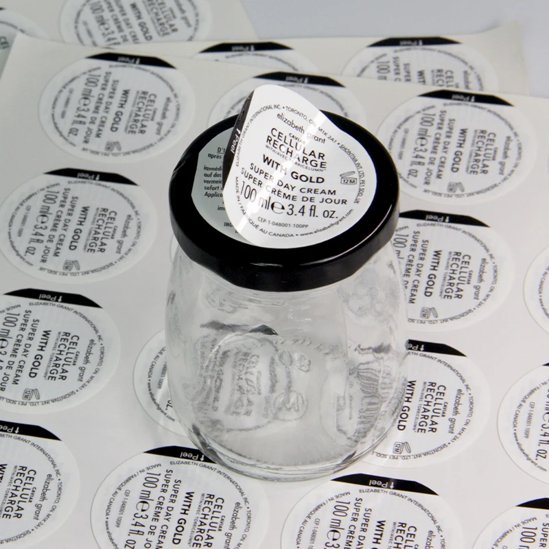 Custom Logo Round Shape Waterproof Printing Label Stickers Self Adhesive Bottle PVC Label