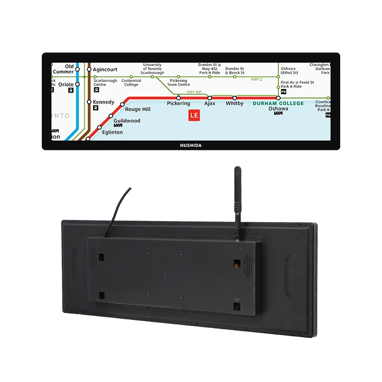HUSHIDA 37.6 inch stretch bar totem lcd display high brightness strip wide supermarket advertising screen