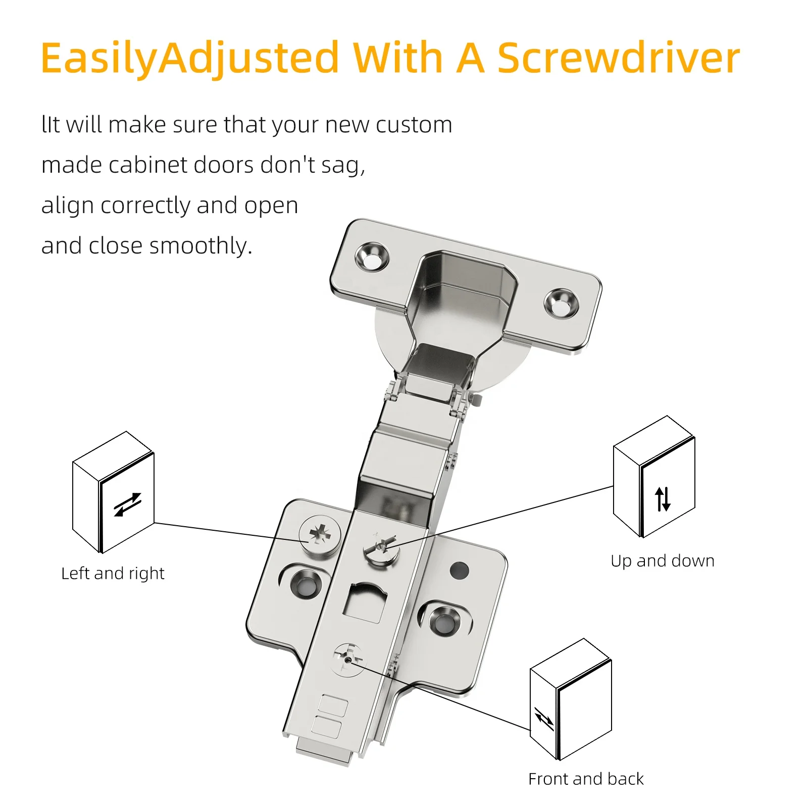Half Overlay European Cabinet Hinge 35mm Cup Folding Table Kitchen Furniture Soft Close Hinge E120FP
