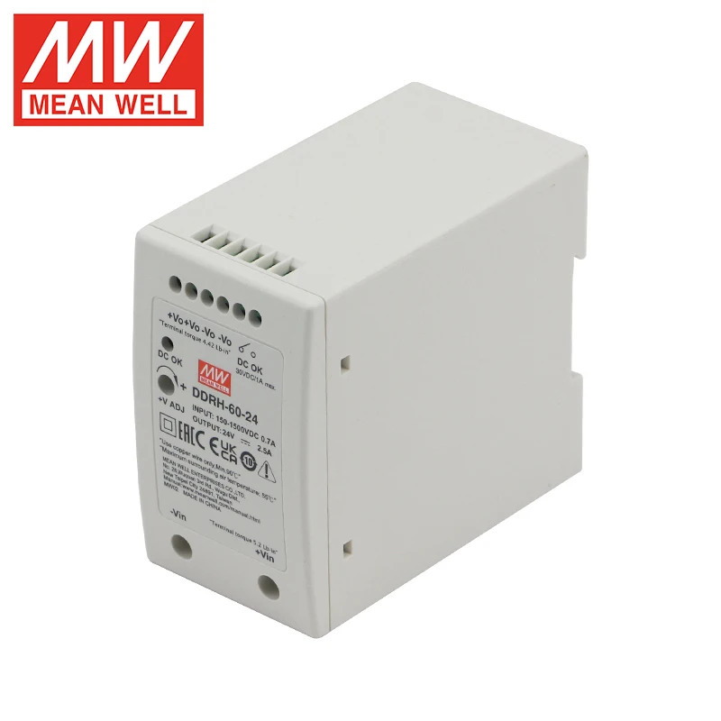original DDRH-60-24 Switching Power Supply 60W Ultra Wide Input Din Rail Type Dc-Dc Converter Meanwell