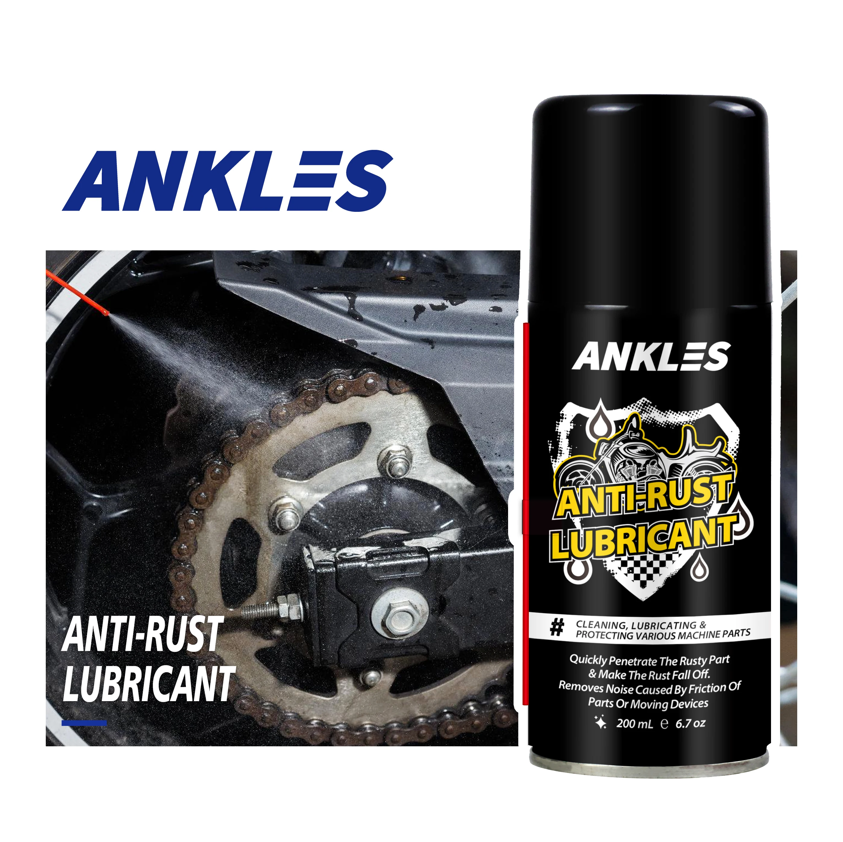 ANKLES 200ml aerosol anti rust removal spray lubricante degreaser multipurpose anti-rust lubricant remover for car