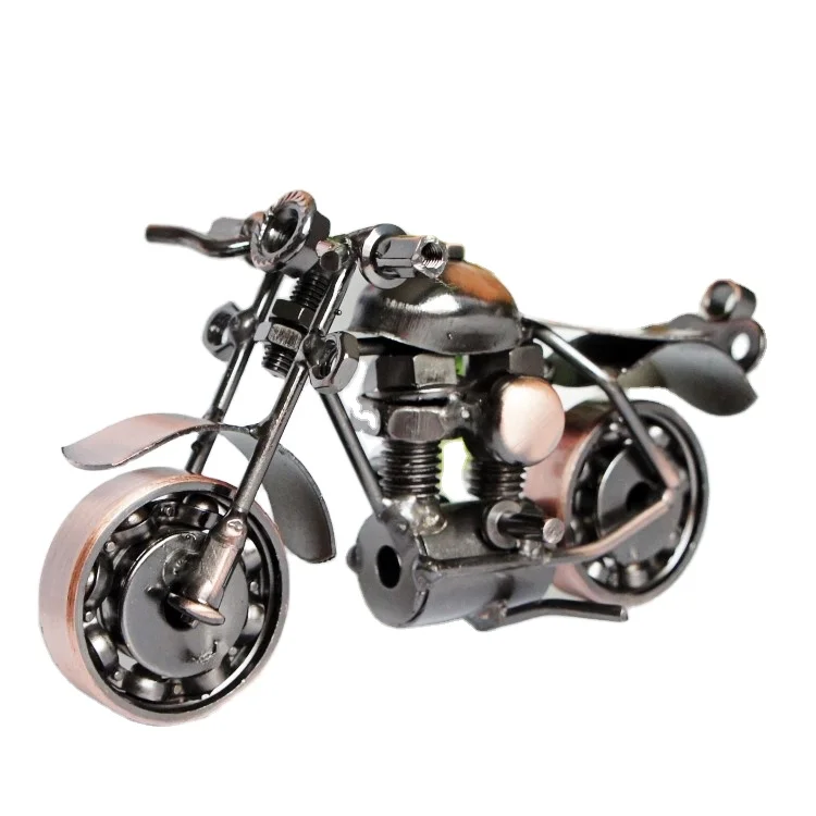 Factory Direct Selling  Iron Crafts Antique Handmade Diecast Harley Motorcycle Model for Home Decoration