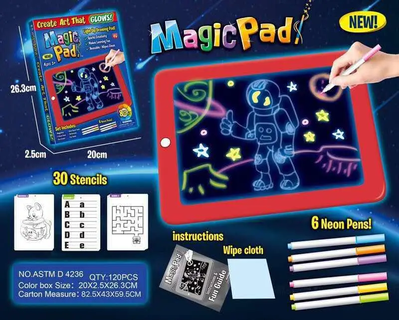 
DIY Animation boards Magic Board Animals Drawing Board magic Toys kids drawig Dinosaurs painting LED Glow Pad for kis 