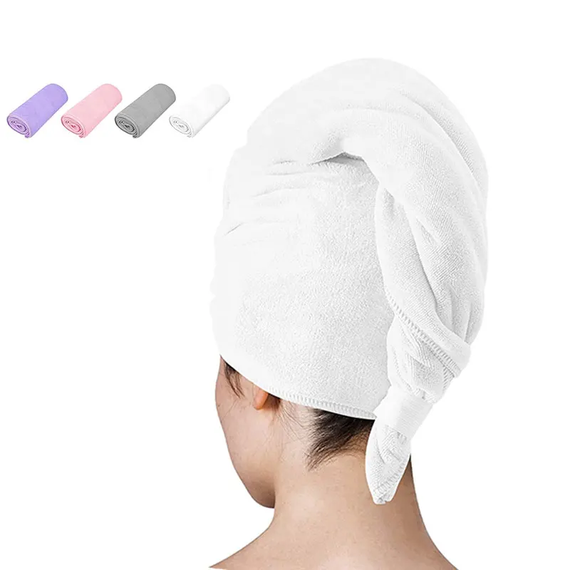 Wholesale custom logo microfiber hair wrap turban super absorbent soft custom large microfiber hair salon towel
