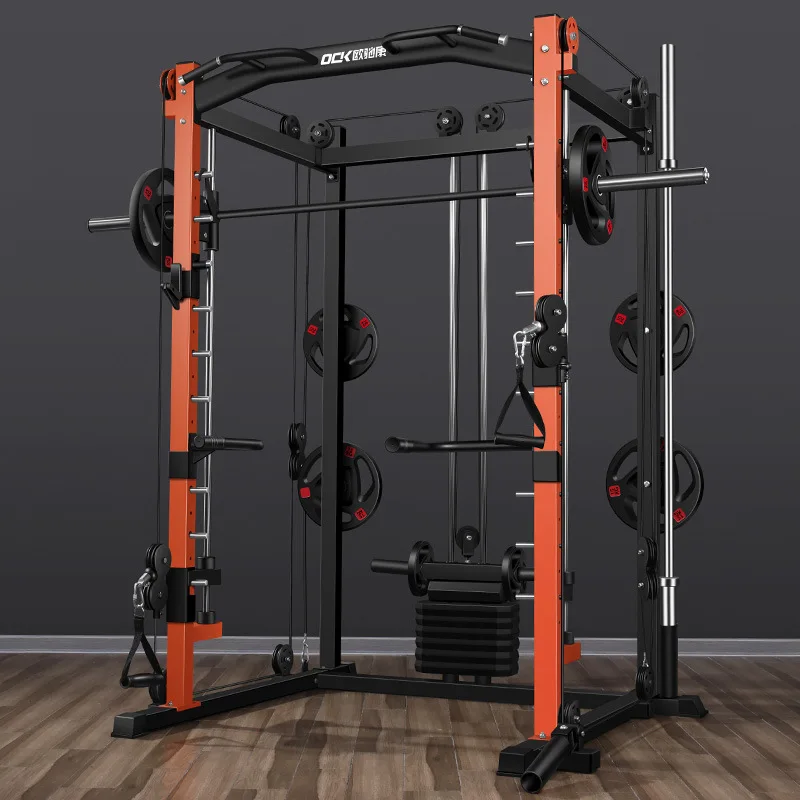 Comprehensive trainer commercial Smith machine fitness equipment home combination squat rack multi-functional bird gantry