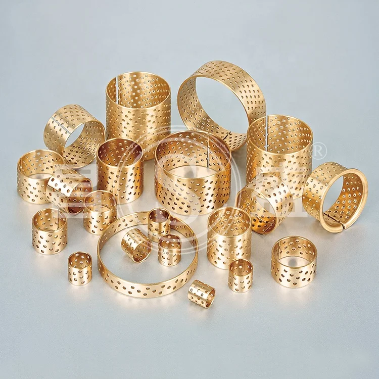 Agricultural Machinery Parts CuSn6 Or CuSn8P Round Oil Hole Split Bronze Bearing Bushing With Seal Ring