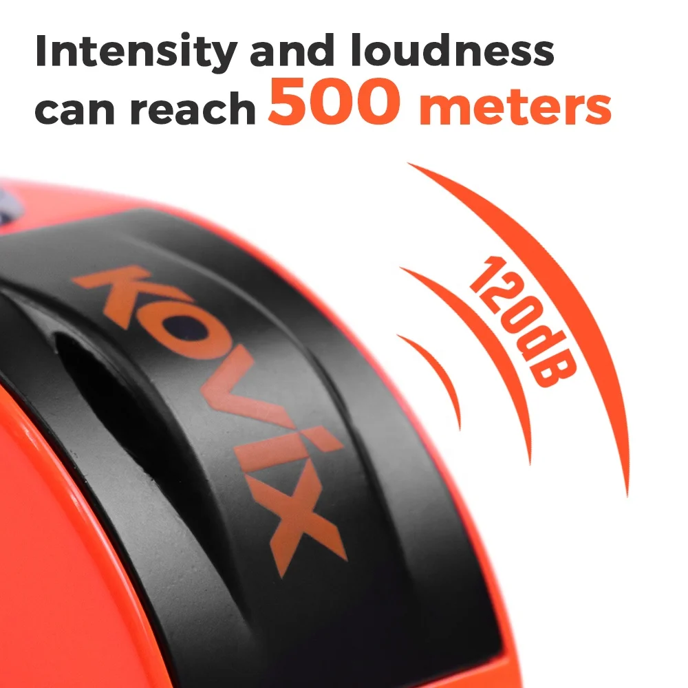 KOVIX Motorcycle Disc Brake Lock Motorcycle Anti-Theft Wheel Disc Brake Lock Waterproof Security Alarm Protection