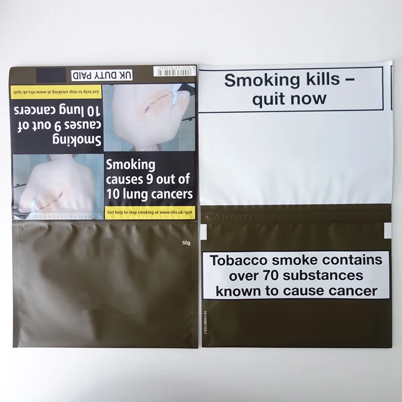 Wholesale Custom Printed 50g Tobacco Rolling Smoking Pouches Tobacco Leaf Bags Packaging With Zipper