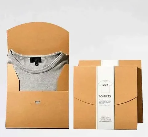 Custom Eco Friend Kraft Paper Card Box T-Shirt Scarf Craft Socks Packaging Paper Card Box  Envelope Box With Logo