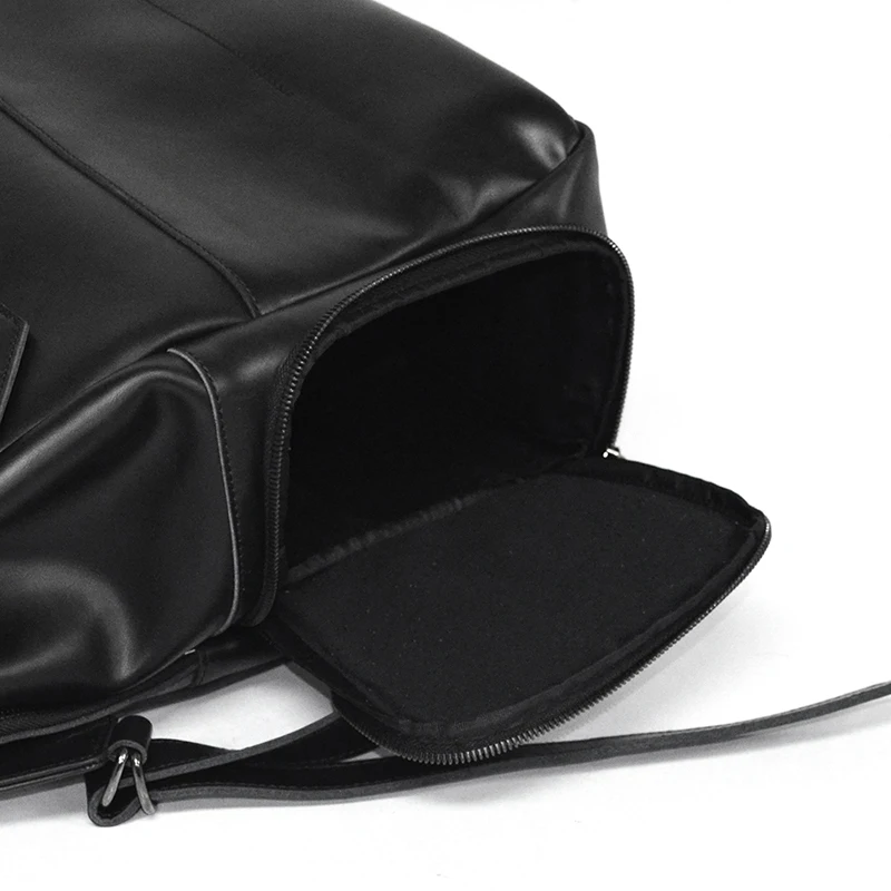 Рюкзак из черной коровьей кожи на заказ для путешествий dslr камеры ноутбука фотографии