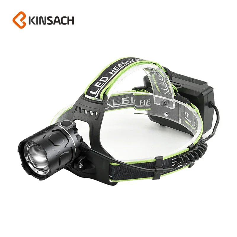 Premium Type-C Lightning Charging White Laser Headlight Universal Portable Head lamp With Digital Display