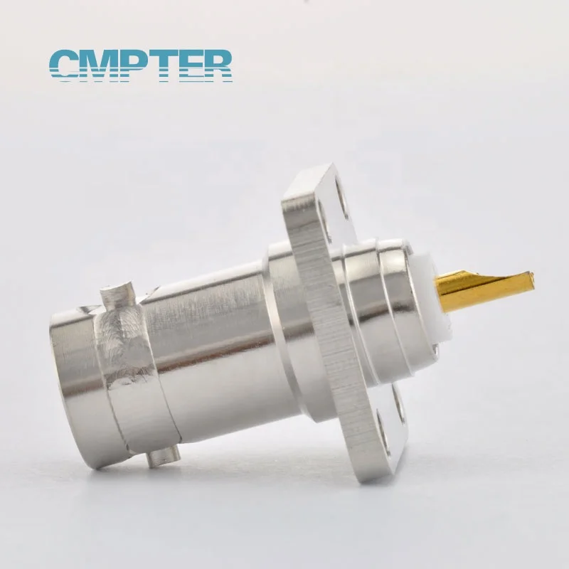 BNC Female jack connector 4 Hole Flange Receptacle with Solder Cup DC to 4GHz, BNC connector