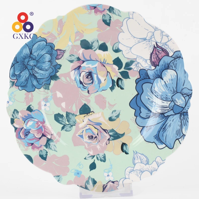 12-14 Inch Porcelain Flower Oval Shaped Dishes Plate Ceramic Fish Plates For Home Hotel Restaurant