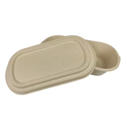 100% биоразлагаемое основное волокно сахарного тростника, Овальный пищевой контейнер 850 мл