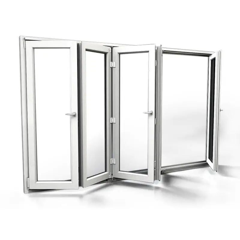 Curtain Sliding Balcony uPVC Pvc Windows Sliding Folding Window Plastic