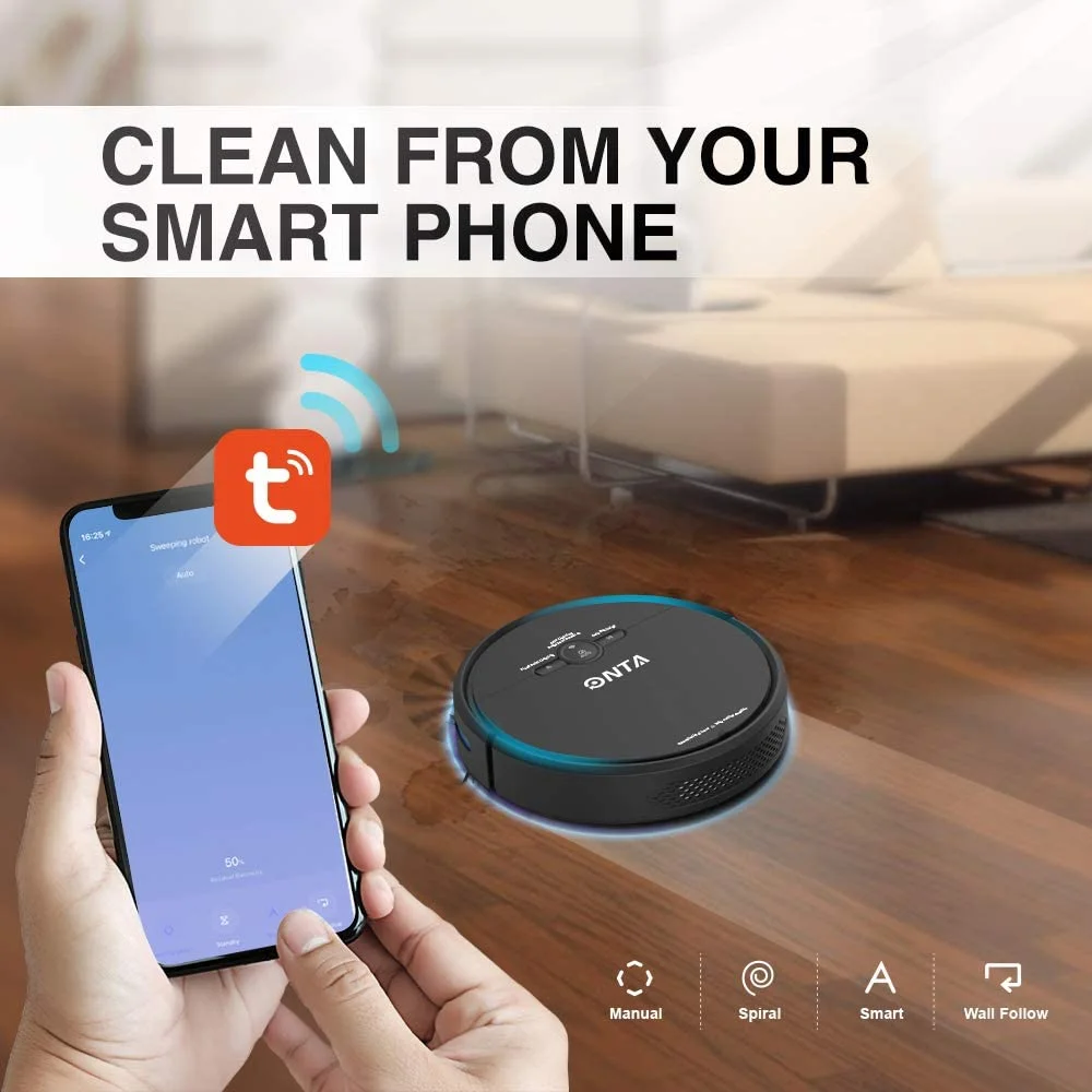2500pa Всасывания Робот для уборки Alexa и Google Assistant приложение Голосовое управление Wi-Fi Автоматическая подзарядка гироскоп планирования