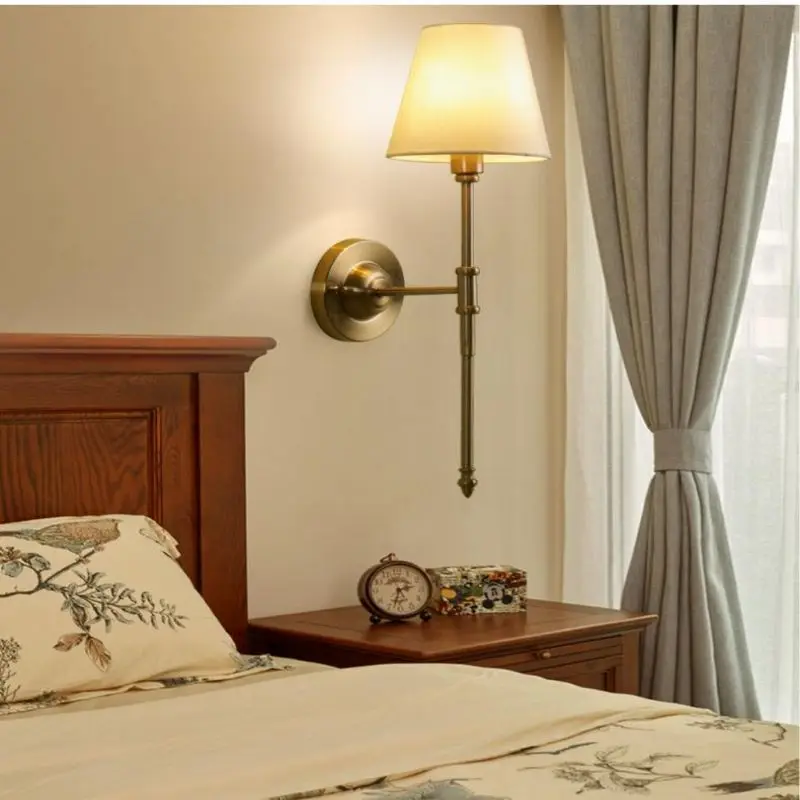 Italy design vanity wall led indoor staircase lamp vintage home fancy stair light fabrics lampshade ster lamps luminaire
