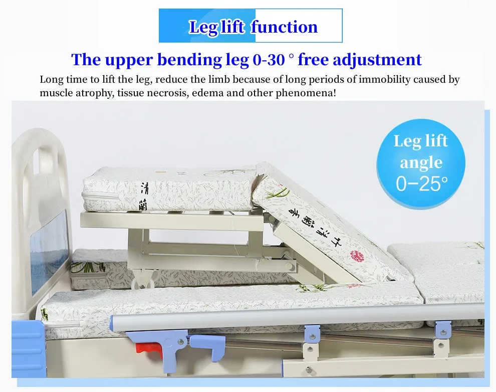3 Functions Icu Manual Medical Equipment Hospital Beds 3 Crank Manual Patient Nursing Bed For Sale