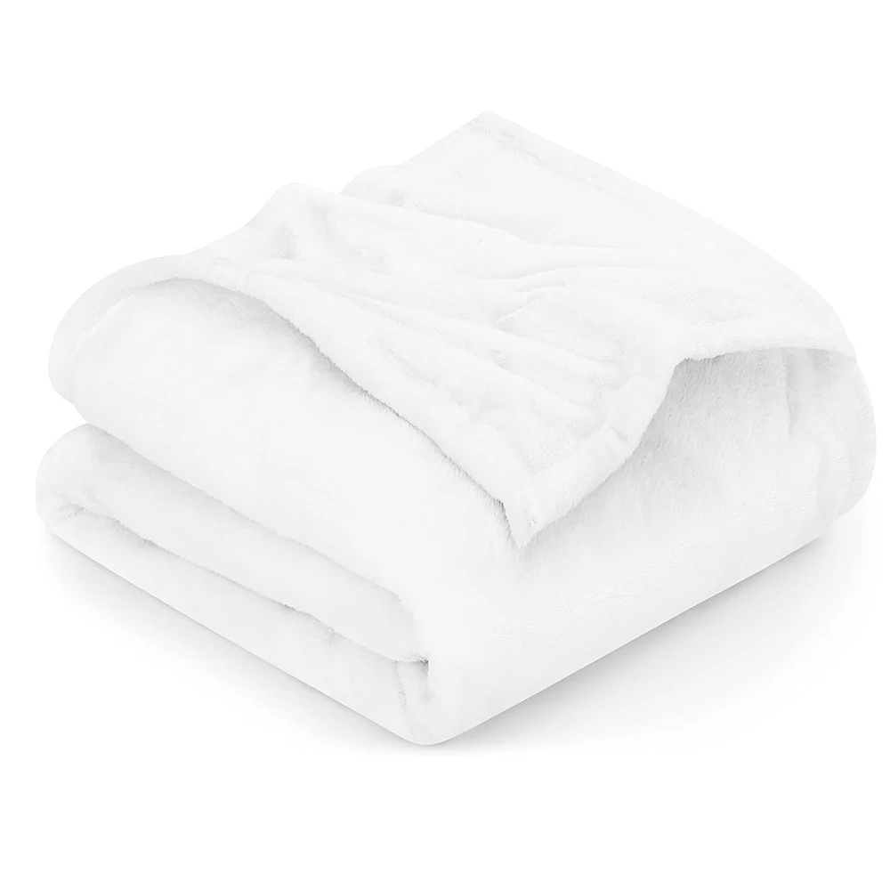 Custom Design Plush Fuzzy Woven Fleece Tapestry Printed Flannel Blank Blanket Sublimation Printing White Blankets With Logo