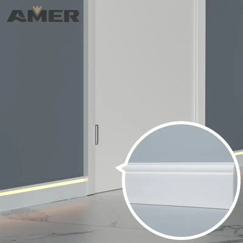 Rongke OEM Factory Waterproof Waterproof Self Adhesive Rubber Plastic Ecessed Baseboard Lighting Skirting Foam