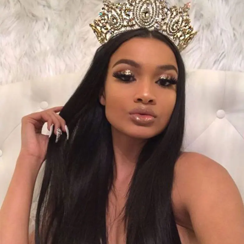 hot selling silky straight hair brazilian straight 100% raw grade 9 peruvian hair 3 Bundles with closure hair extension