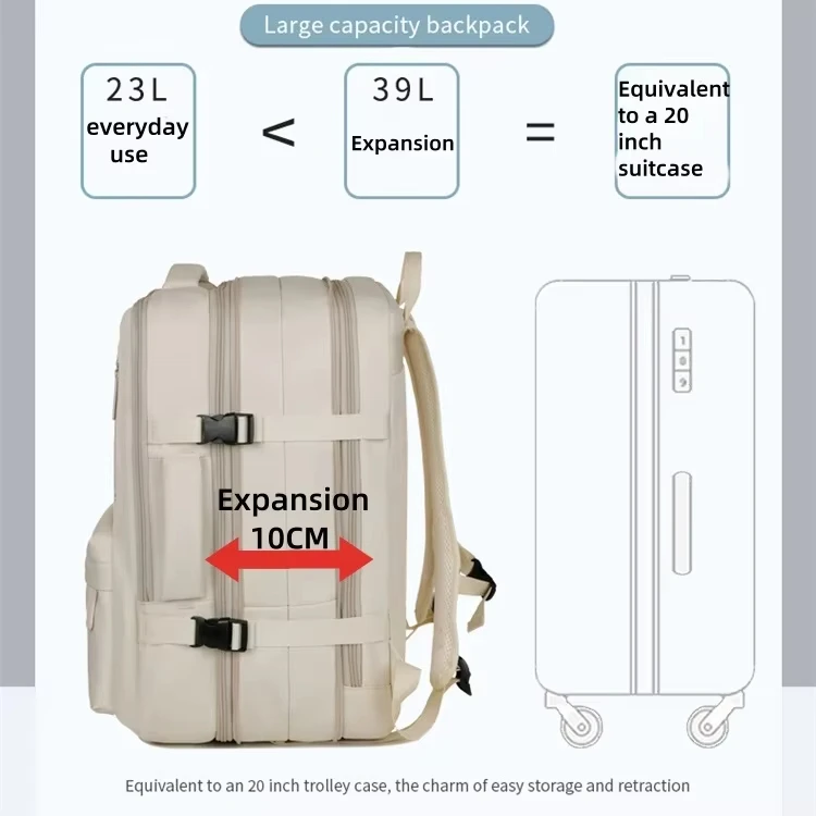 Wholesale Unisex 17 Inch Expandable Laptop Backpack Large Capacity Casual Daily Life School Bag with USB Zipper Closure Students