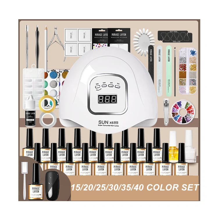 Hot Sale Nail Salon Professional UV Gel Nail Polish Set Color Uv/led Lamp Gel Polish Kit For Beginner At Home Nails