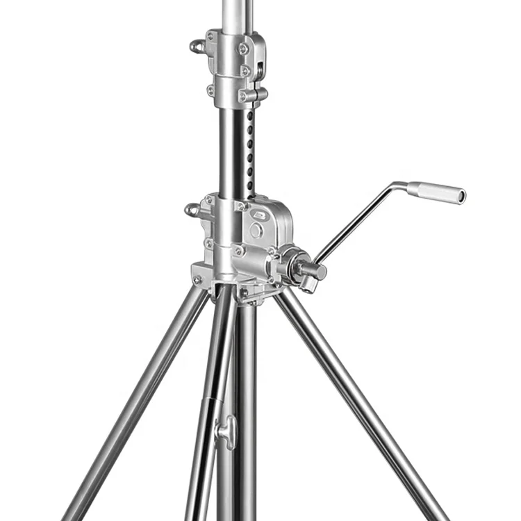 3.86 meters load bearing 80kg heavy duty stainless steel senior roller camera studio photography equipment light stand tripod