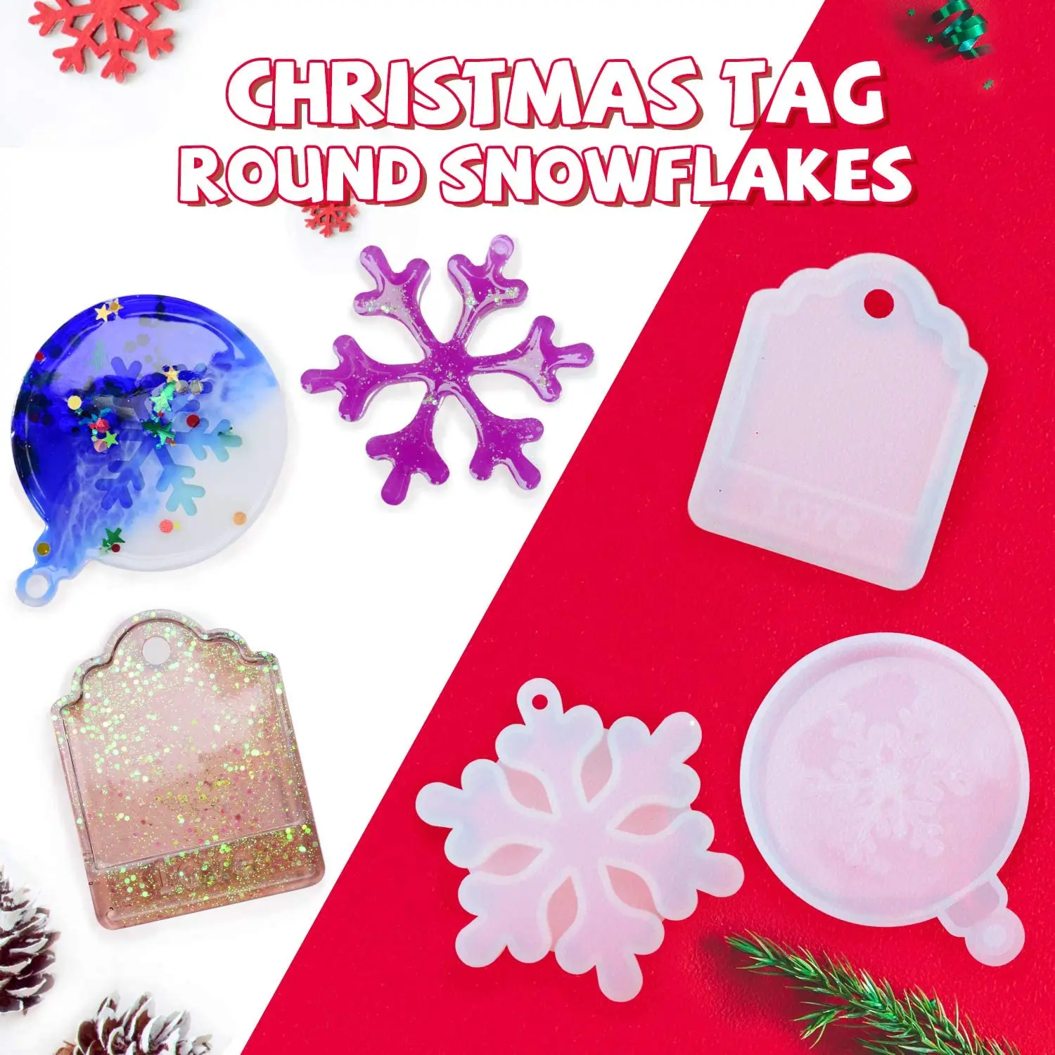 Decorations Christmas supplies tree snow fairy gift silicone epoxy resin mold for 3D  diy