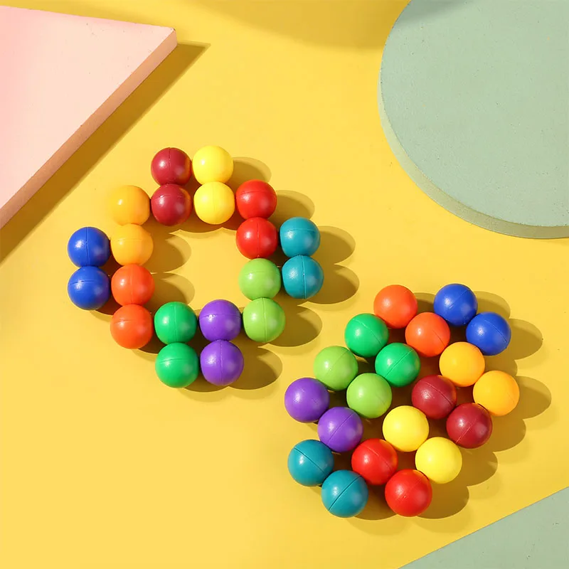 Hot Selling Kids Early Educational Colorful Ball Toy 3D Puzzle Assembly DIY Game Children Creativity Fidget Toys
