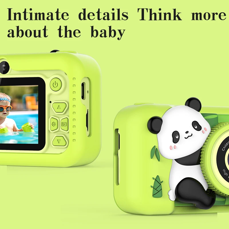 MJF 2024 New Carton Panda Limited Edition Chinese Souvenir 48MP HD Dual Video Record Mini Digital Kids Camera for Student Q8