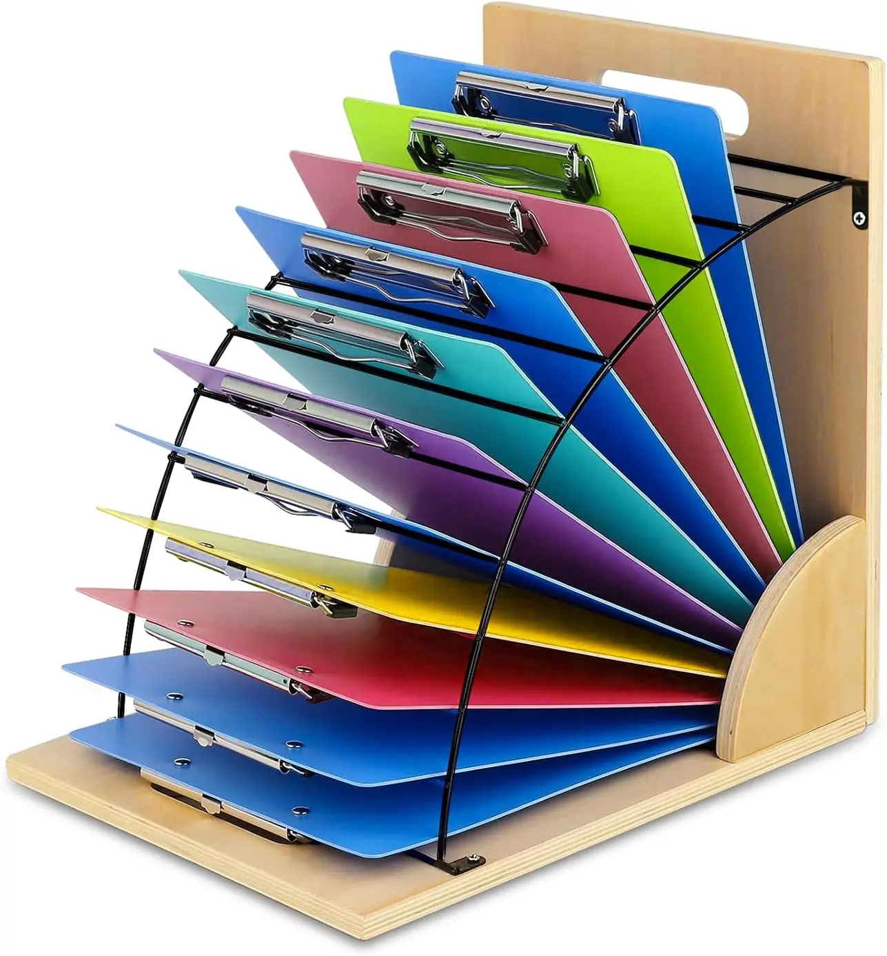 Clipboard Organizer Wooden and Metal Clipboard Storage Rack Clipboard Stand