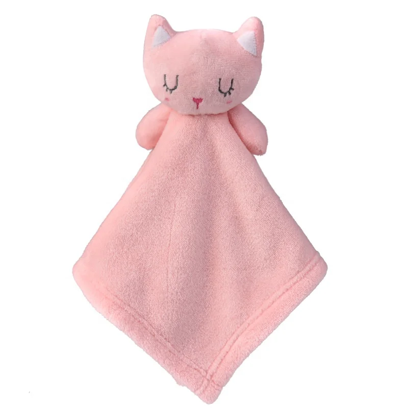 100% Cotton Personalized Newborn Cute Plush Teddy Bear Baby Security Blanket