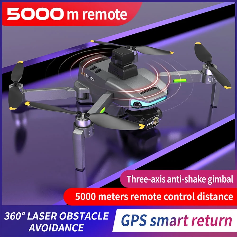 AE3 Pro Max Brushless Motor Drone 8k Hd Camera Gps Rc Quadcopter Action Camera Drone With Remote Control