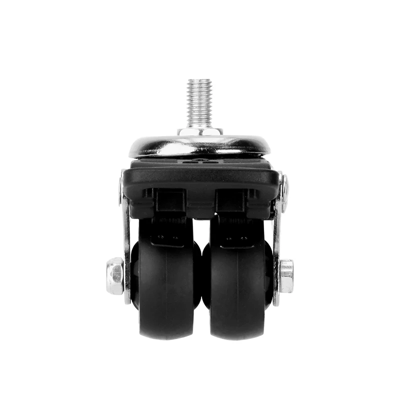 1.5 Inch Dual Wheel Caster 37mm Threaded Stem TPR Swivel Locking Twin Wheel Caster Wheel Furniture Industrial TPR Castor