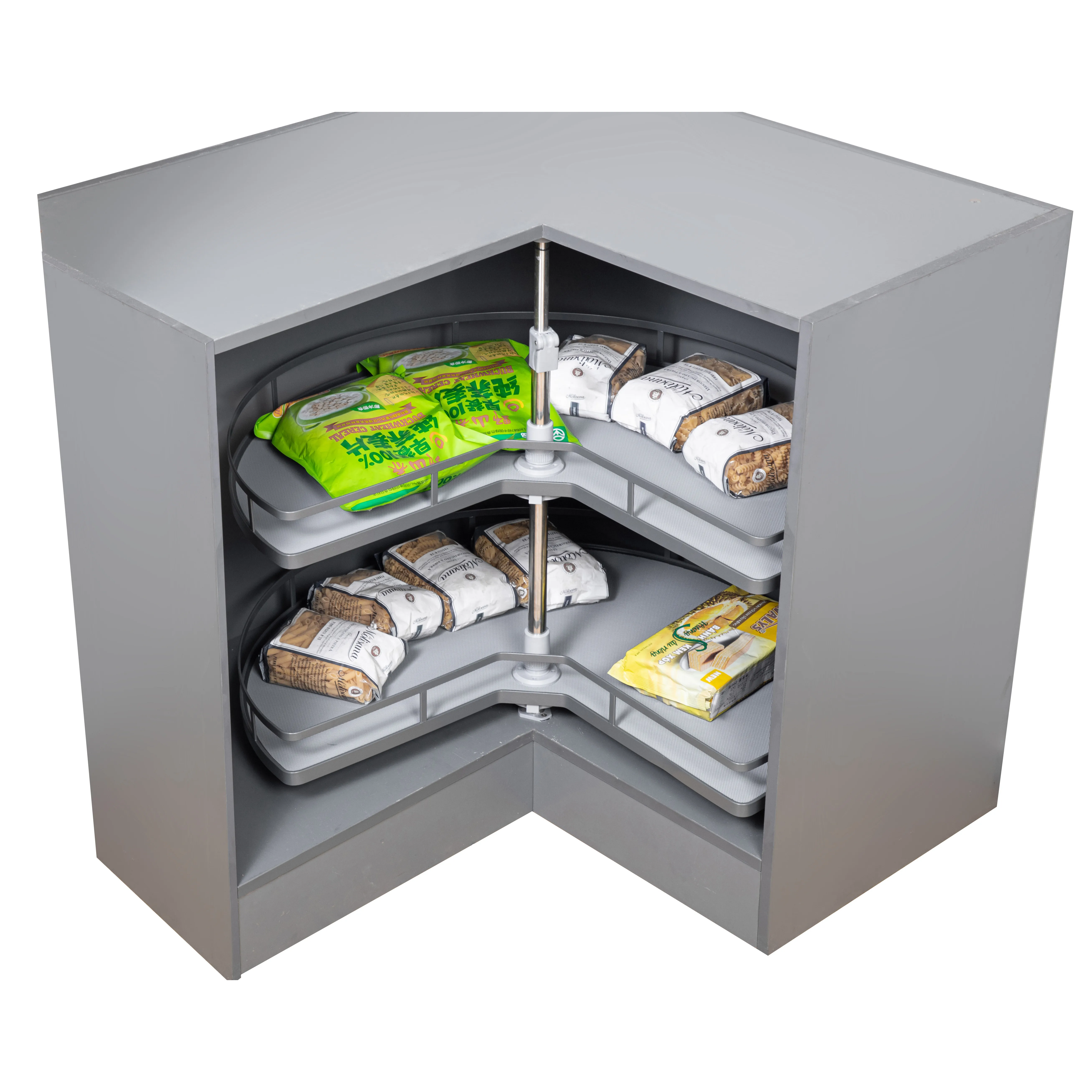 270 Dish turntable basket pan Corner kitchen wardrobe basket Double non-slip rotary pull basket