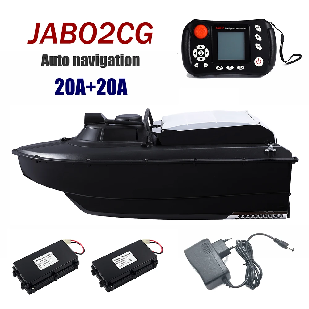 
JABO2CG-20A*2 Black GPS Automatic Navigation Fish Finder Bait Boat 