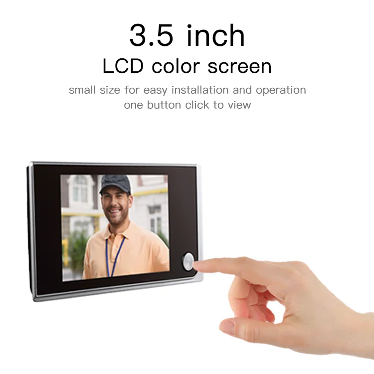digital waterproof doorbell peephole eye lcd ring door camera with screen