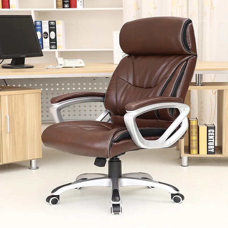 China manufactureadjustable height leather swivel executive office chair with caster wheel