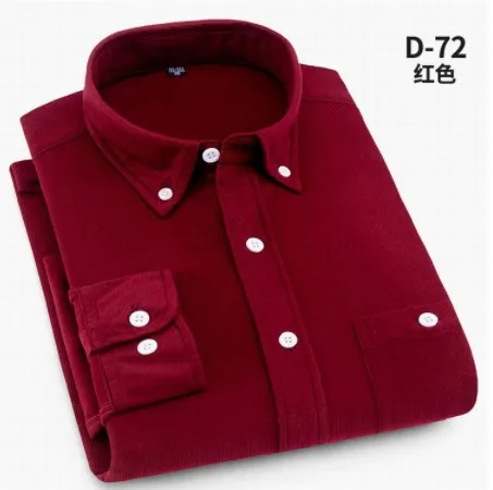 Newest Design Hot Sale Solid Color Slim Fit Long Sleeve Corduroy Casual Shirt For Men Corduroy Shirt Men Button Up