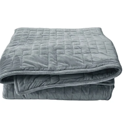 Hot Style King Size Grey Color Weighted Blanket for Adults Bedroom with Glass Granules