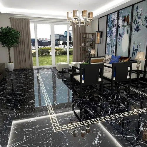 Project usage black color full polished glazed inkjet porcelain floor tile price vitrified floor tiles price list