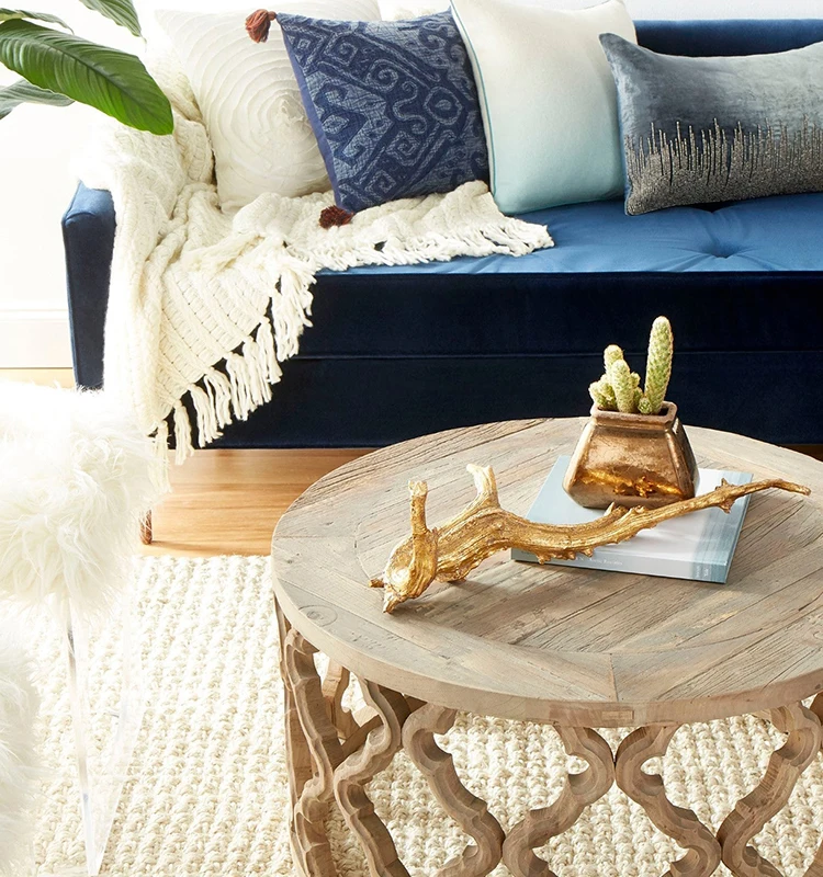 Nordic Light Luxury Living Room Furniture Modern Round Wooden Center Coffee Table Small Round Table