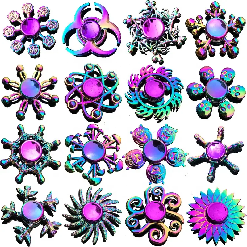 Squeeze Toys Hot Sale Anti Stress Metal Alloy Material Hand Spinner Fidget Toy New Dazzling Finger Tip Gyro with Gift Box