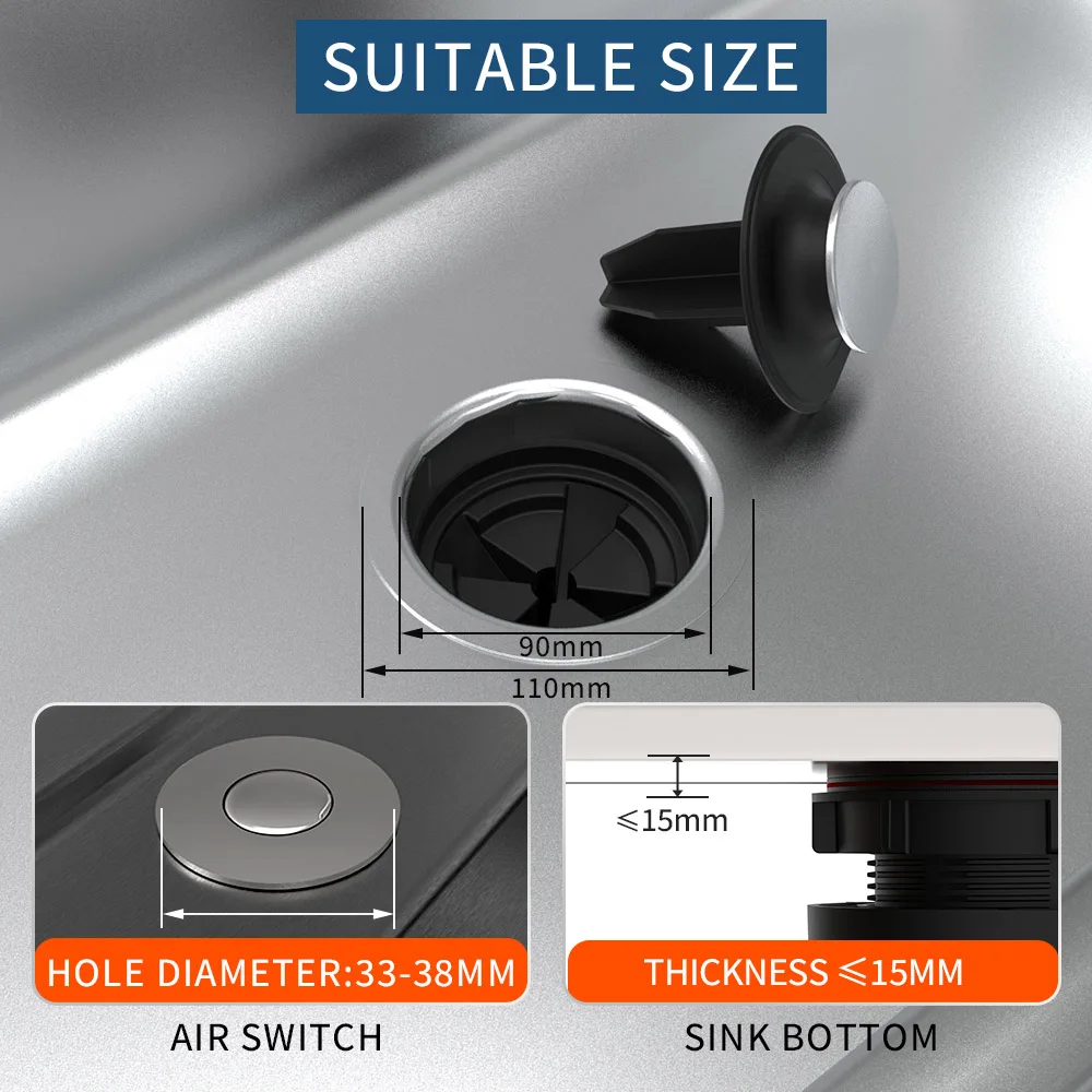 Food Waste Shredder Continuous Feed Food Sink Waste Disposer 220 Volts