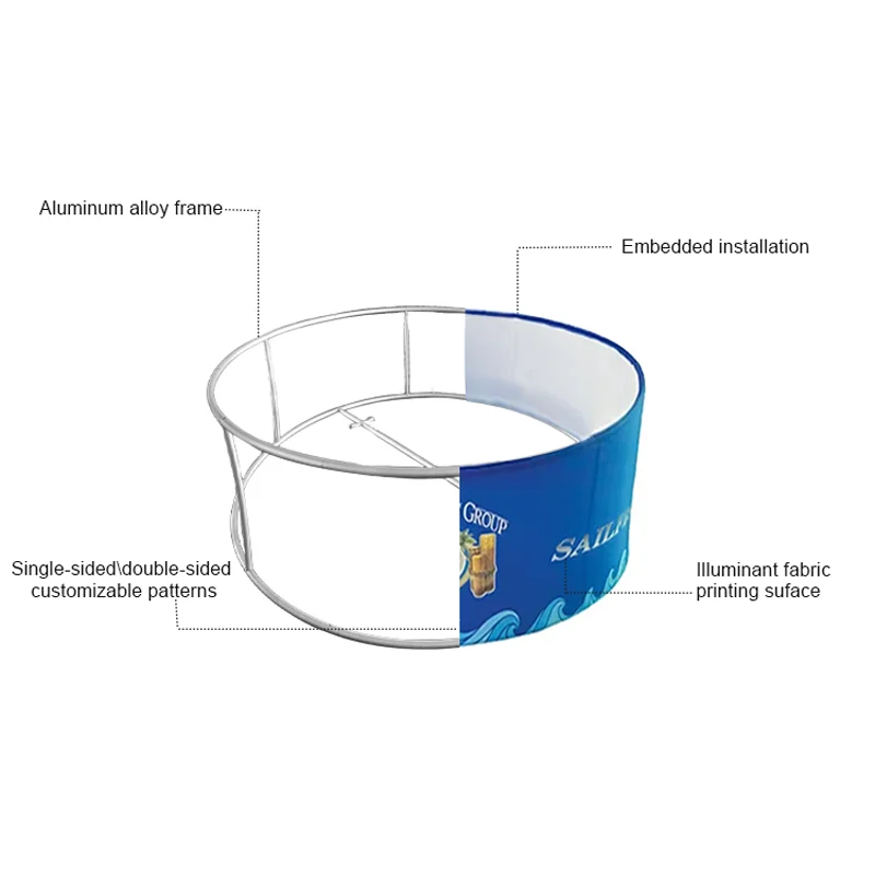 HLY Easily carry standard aluminum fabric circle trade show advertising ceiling advertising hang banner for display