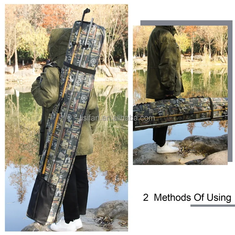 Large Capacity Outdoor Tackle Bag Single Shoulder Sling Fishing Tool Bag Fishing Rod Bag Folding Ice Fishing Tool Gear Rod