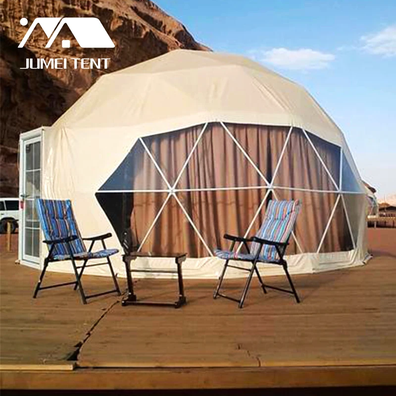 20m2 Tent Geodesic Structure Glamping Dome House For Sale With PVC Fabric