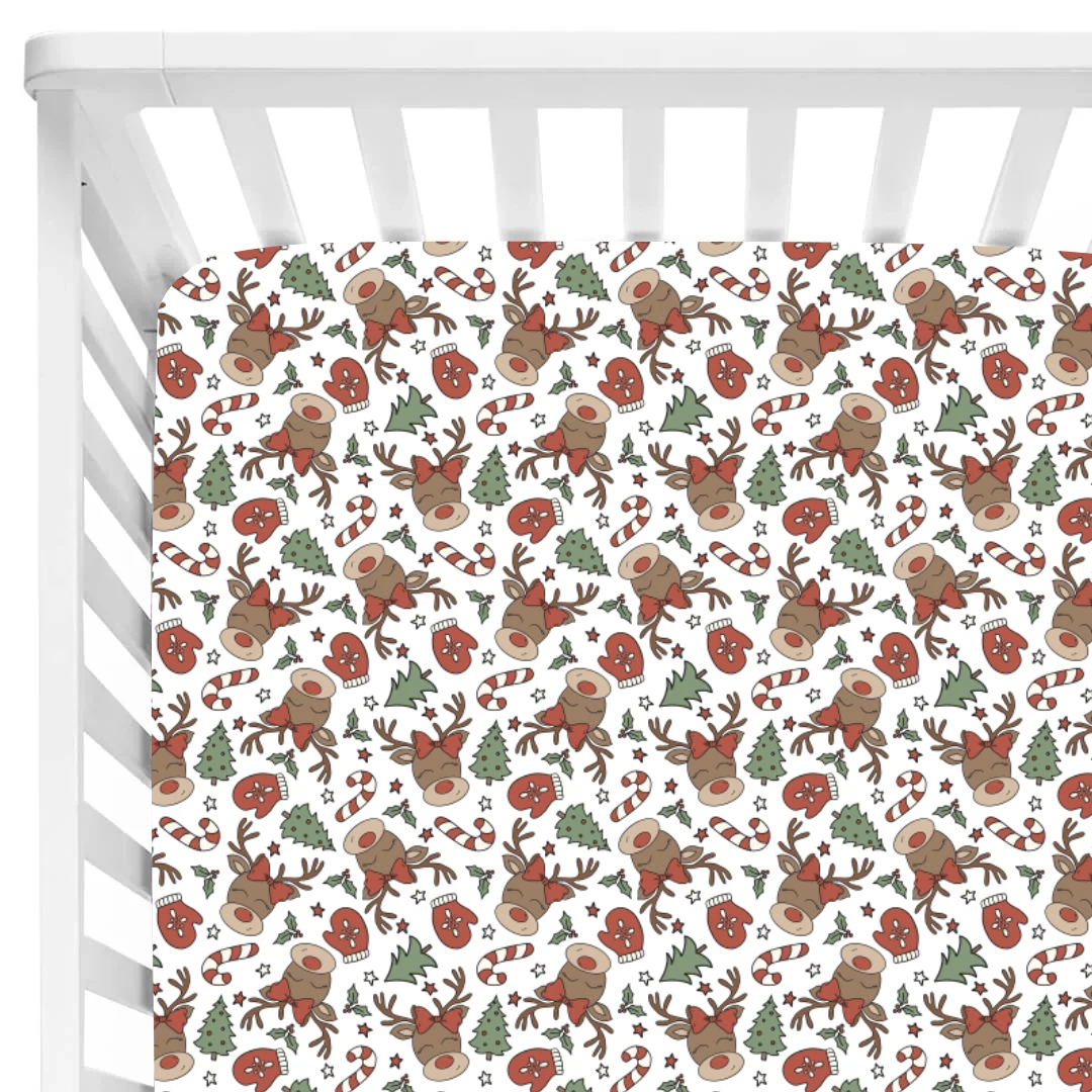 Qingli OEM Custom Factory Christmas Day Animals Print Winter Bedding 400tc Cotton Sheet Set Babies Multicolor Print Comfortable