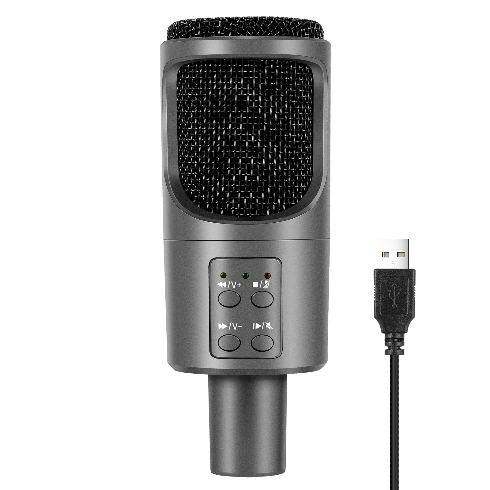 USB-микрофон с сенсорной кнопкой отключения звука микрофон конденсаторный Студийный для
